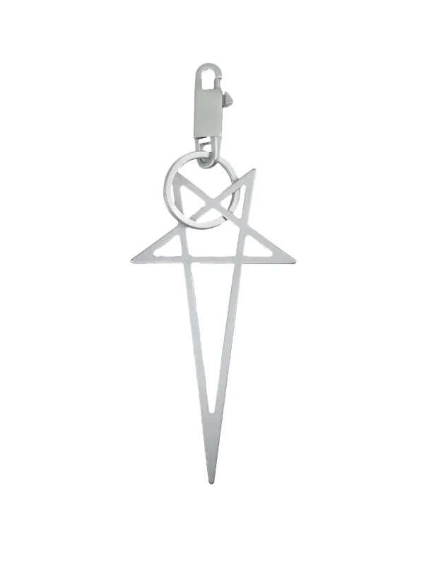 Rick Owens Big Pentagram Keyring | Silver | FARFETCH RO