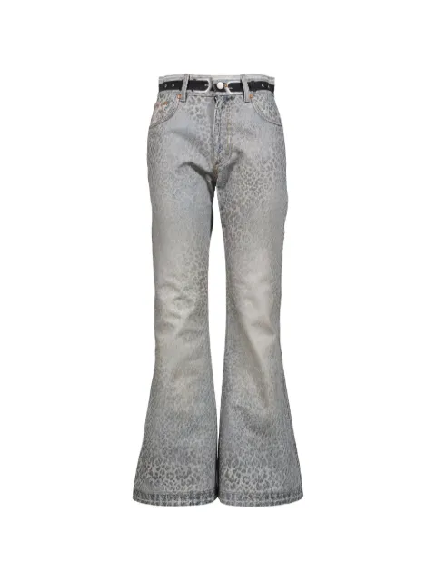 Andersson Bell leopard-print faded jeans