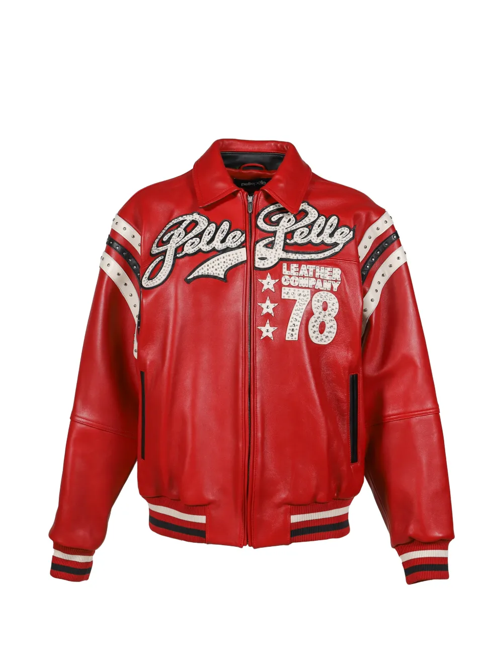 PELLE PELLE stud-embellished varsity jacket - Rot