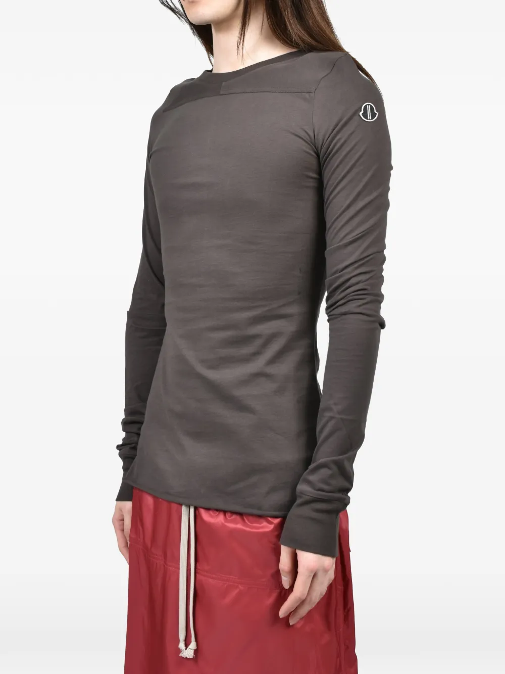 Moncler x Rik Owens Girder T-shirt met lange mouwen Grijs