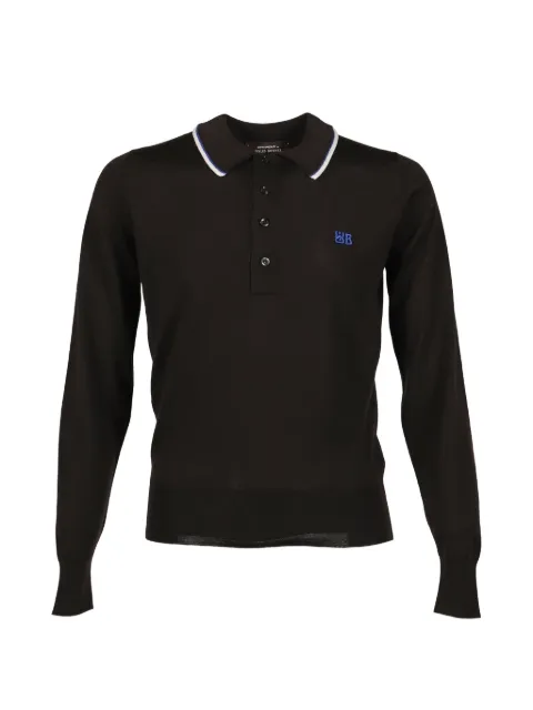 Wales Bonner embroidered-logo polo sweater