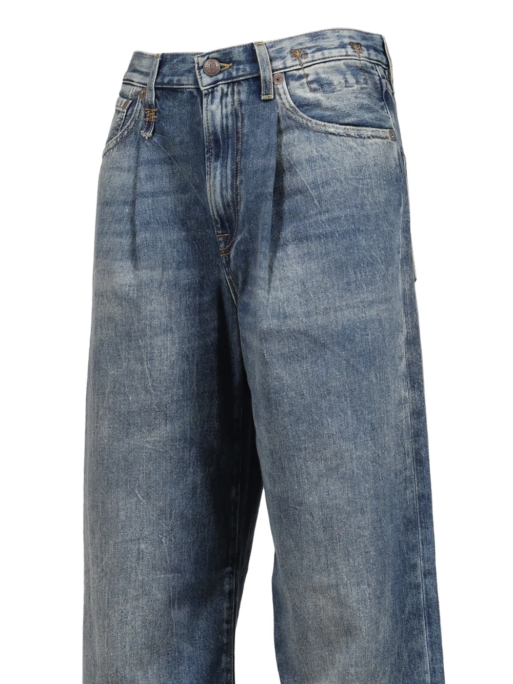 R13 Damon jeans met wassing Blauw