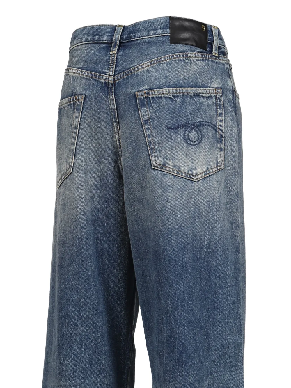 R13 Damon jeans met wassing Blauw