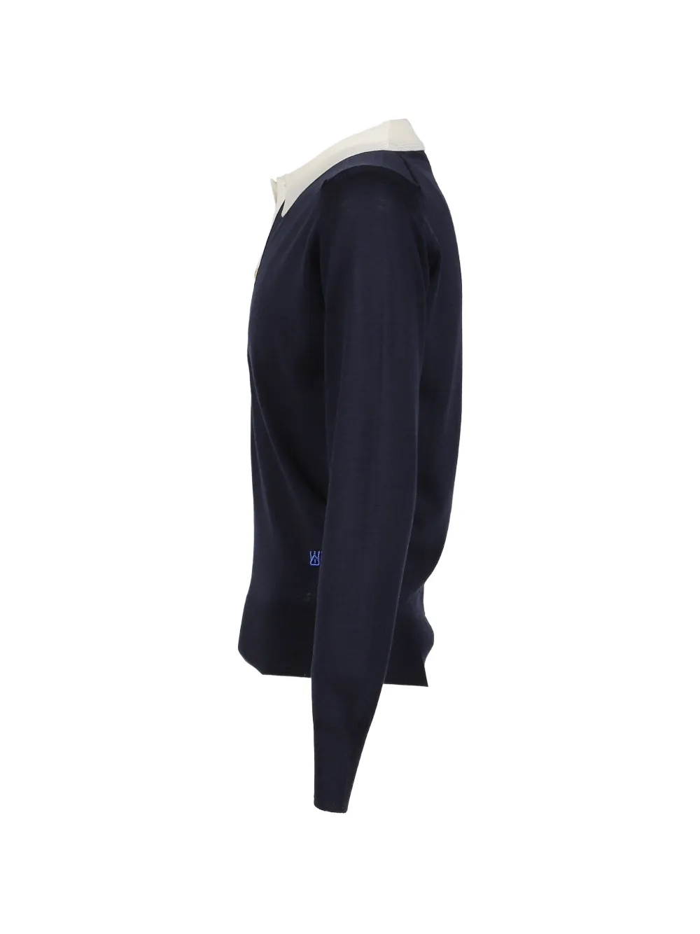 Wales Bonner x John Smedley Henry poloshirt van merinowol Blauw
