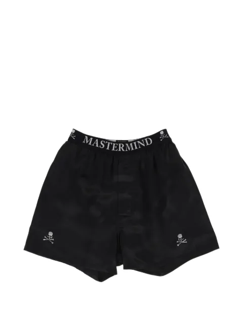 Mastermind World logo-embroidered silk boxers set