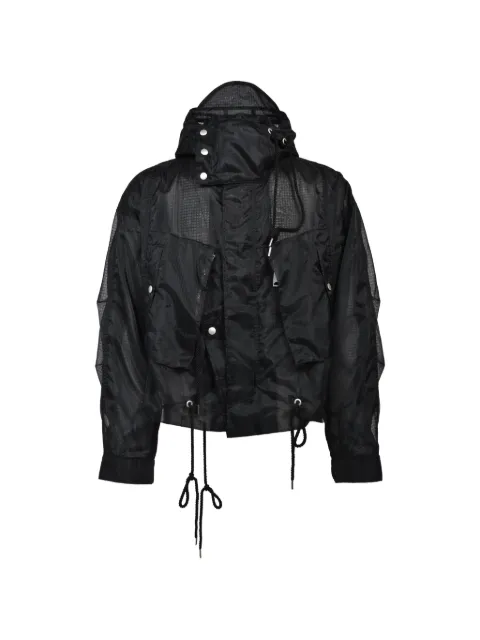 Bed J.W. Ford hooded grid-texture jacket