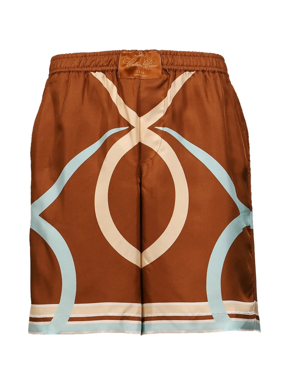 GARCIAS Logo Bull silk shorts - Marrone