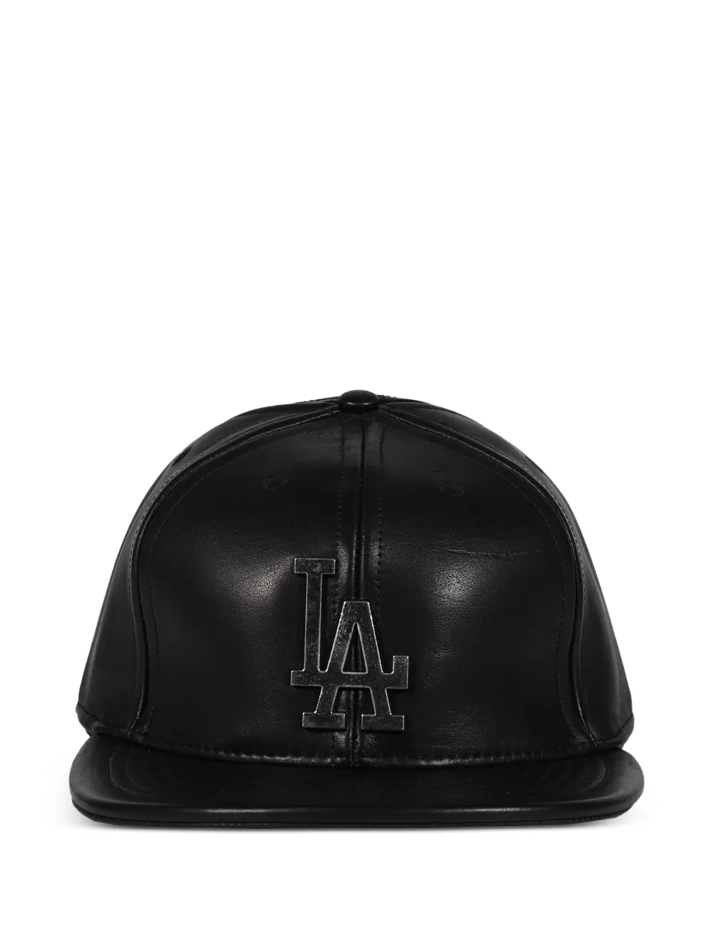 Earthling Collective logo-plaque leather cap