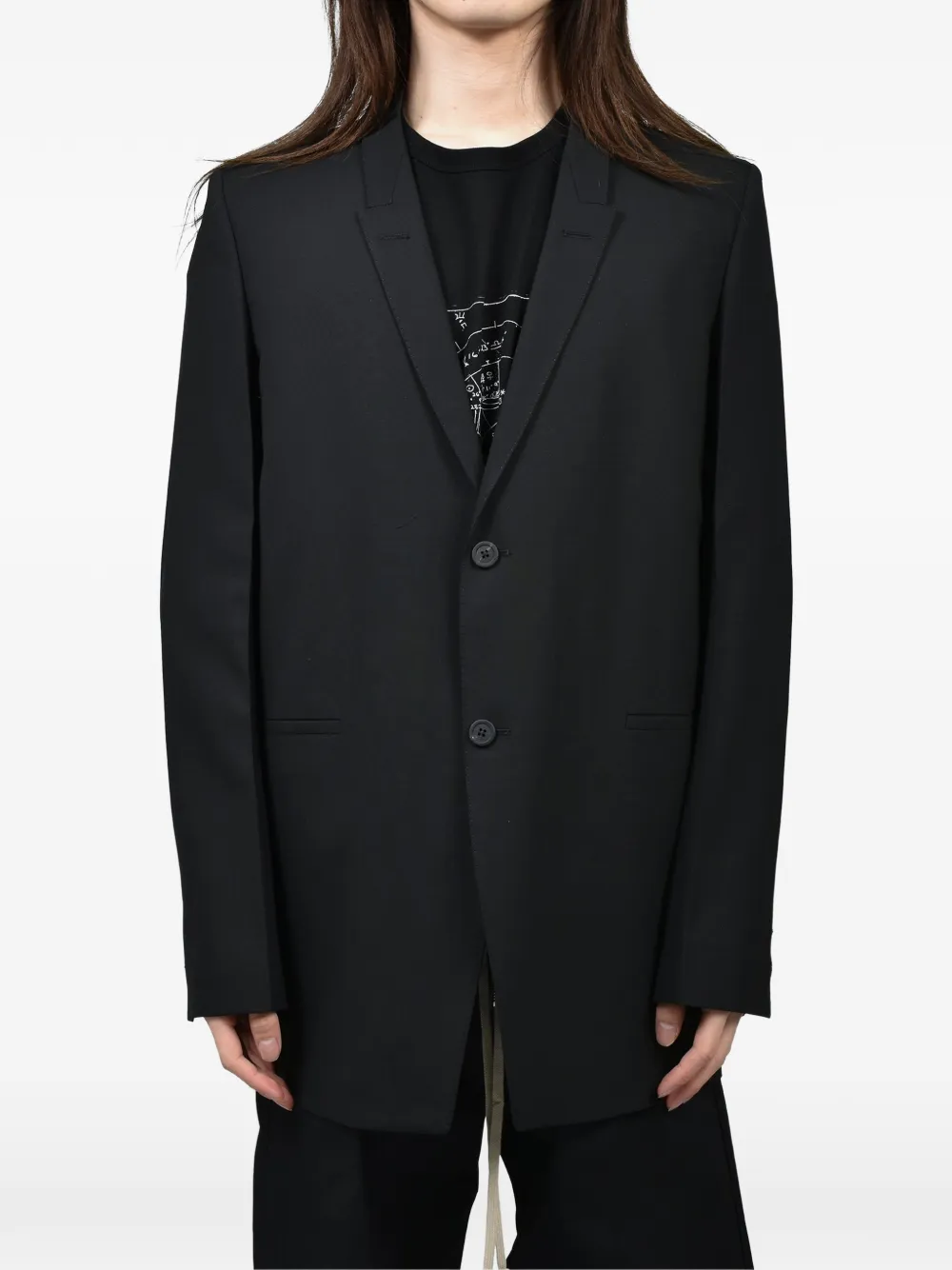 Rick Owens Concordian wollen blazer Zwart