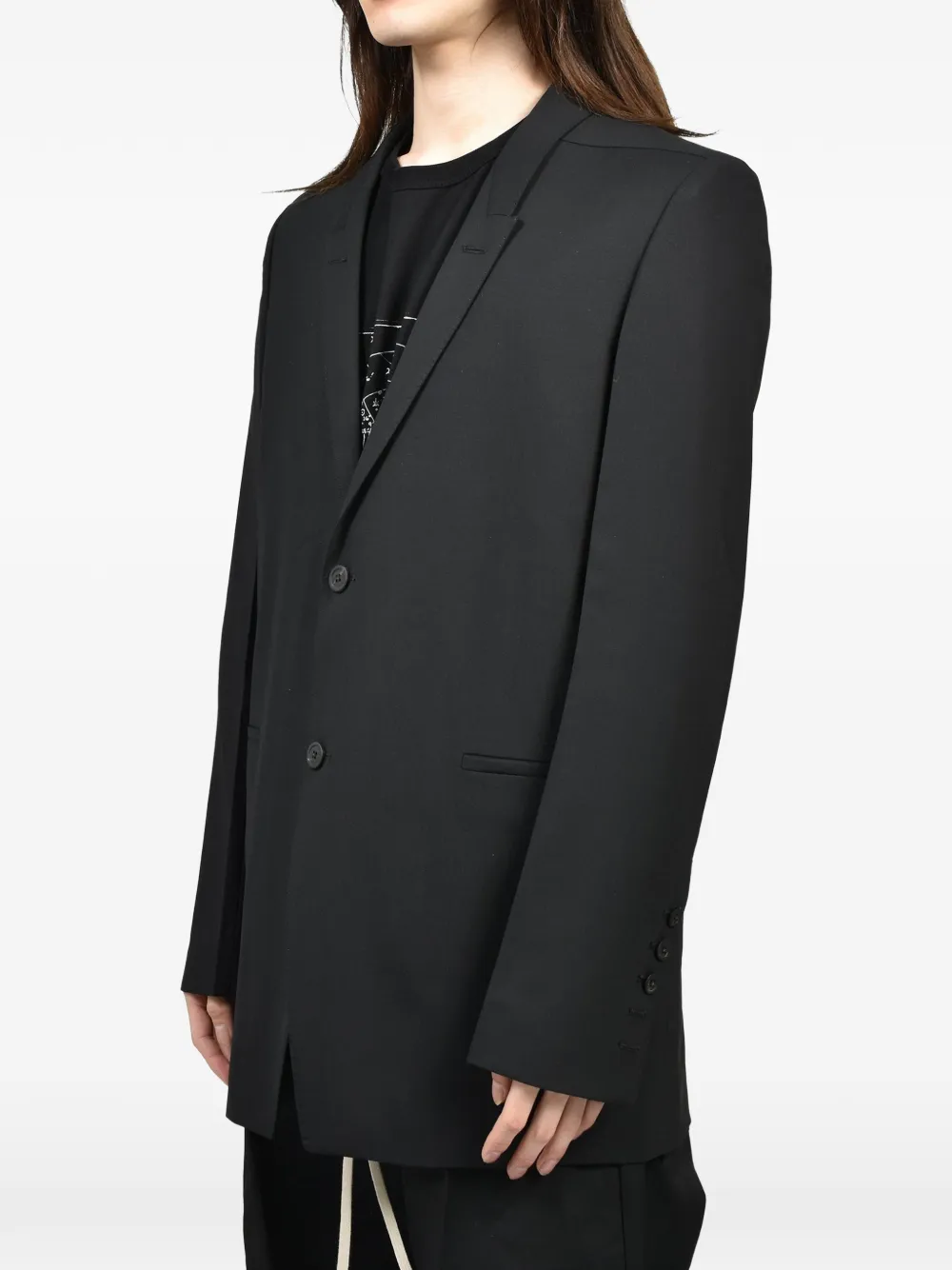 Rick Owens Concordian wollen blazer Zwart