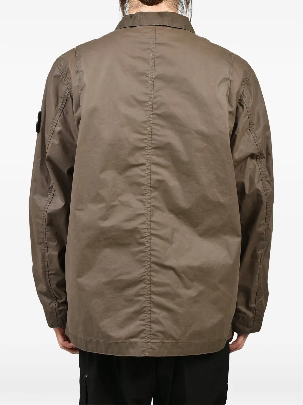 Stone Island Jack met gewaxt effect Bruin