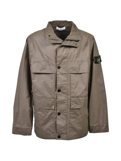 Stone Island waxed-effect field jacket