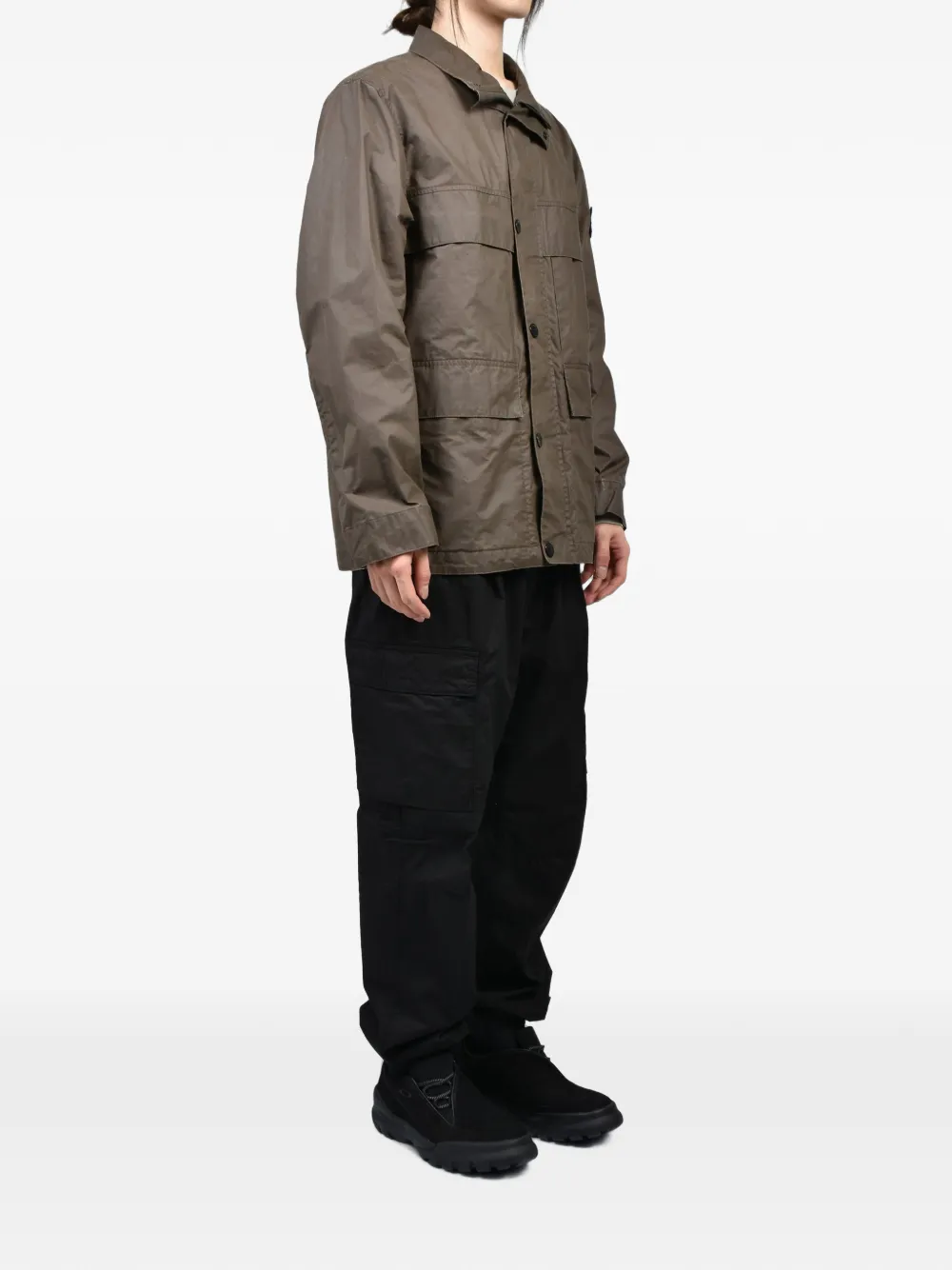Stone Island Jack met gewaxt effect Bruin
