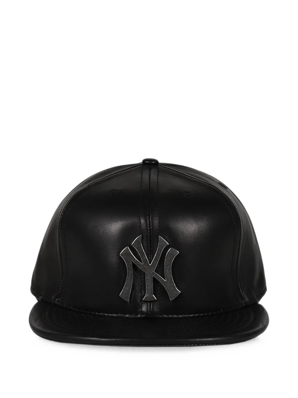 Earthling Collective logo-plaque leather cap - Nero