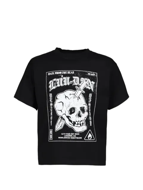 LỰU ĐẠN graphic-print cropped T-shirt