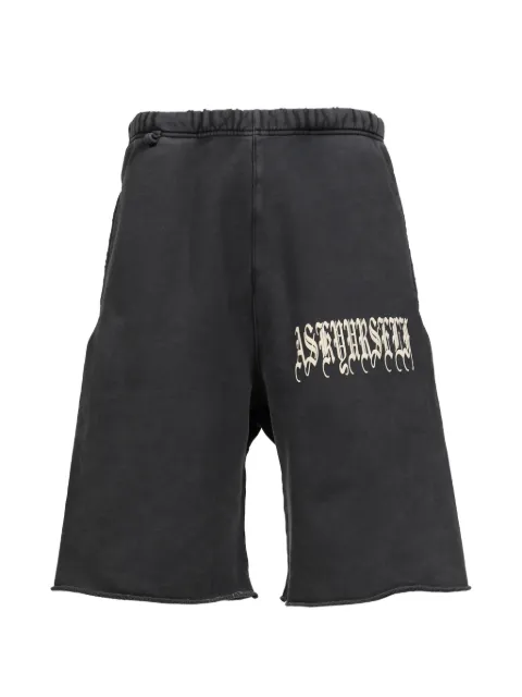 ASKYURSELF logo-print distressed shorts
