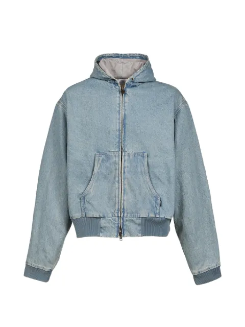 VETEMENTS hooded washed denim jacket