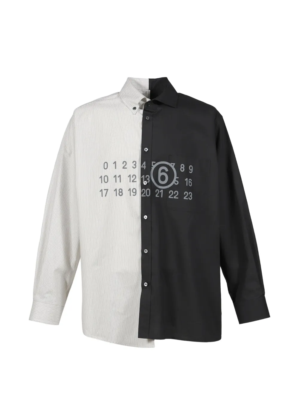 MM6 Maison Margiela two-tone cotton poplin shirt - Nero