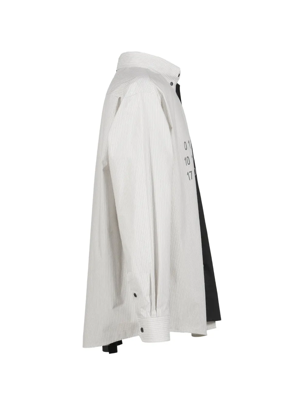 MM6 Maison Margiela Tweekleurig katoenen popeline overhemd Zwart
