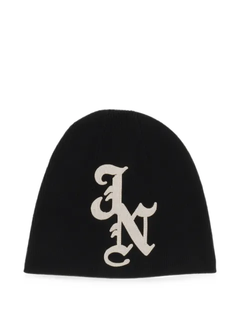 JUN/NAKAYAMA logo-patch ribbed beanie hat