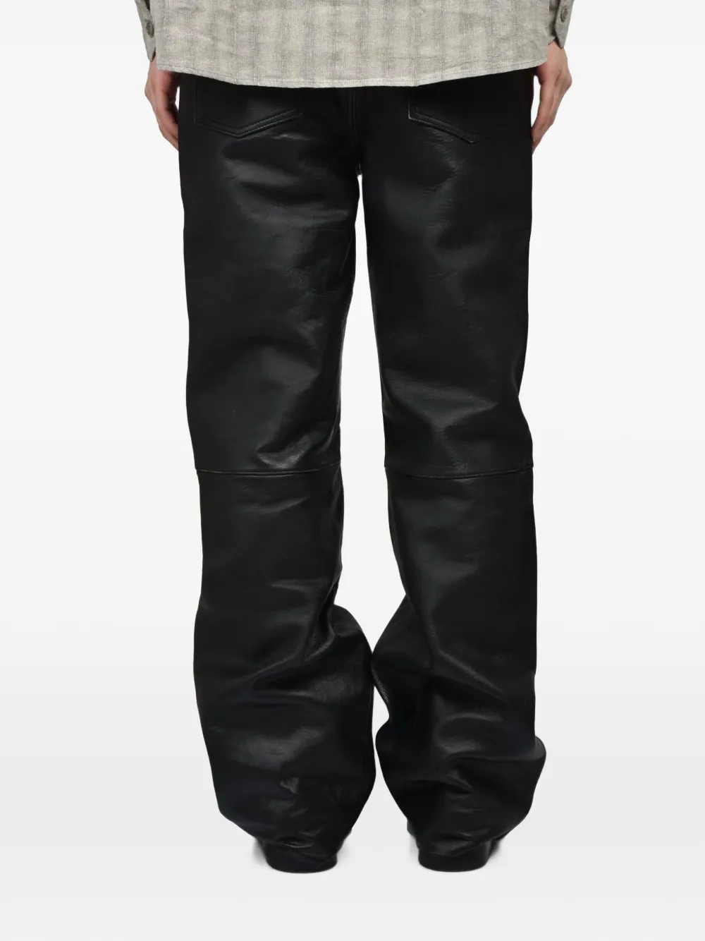 OUR LEGACY Carlson Cut leren broek Zwart