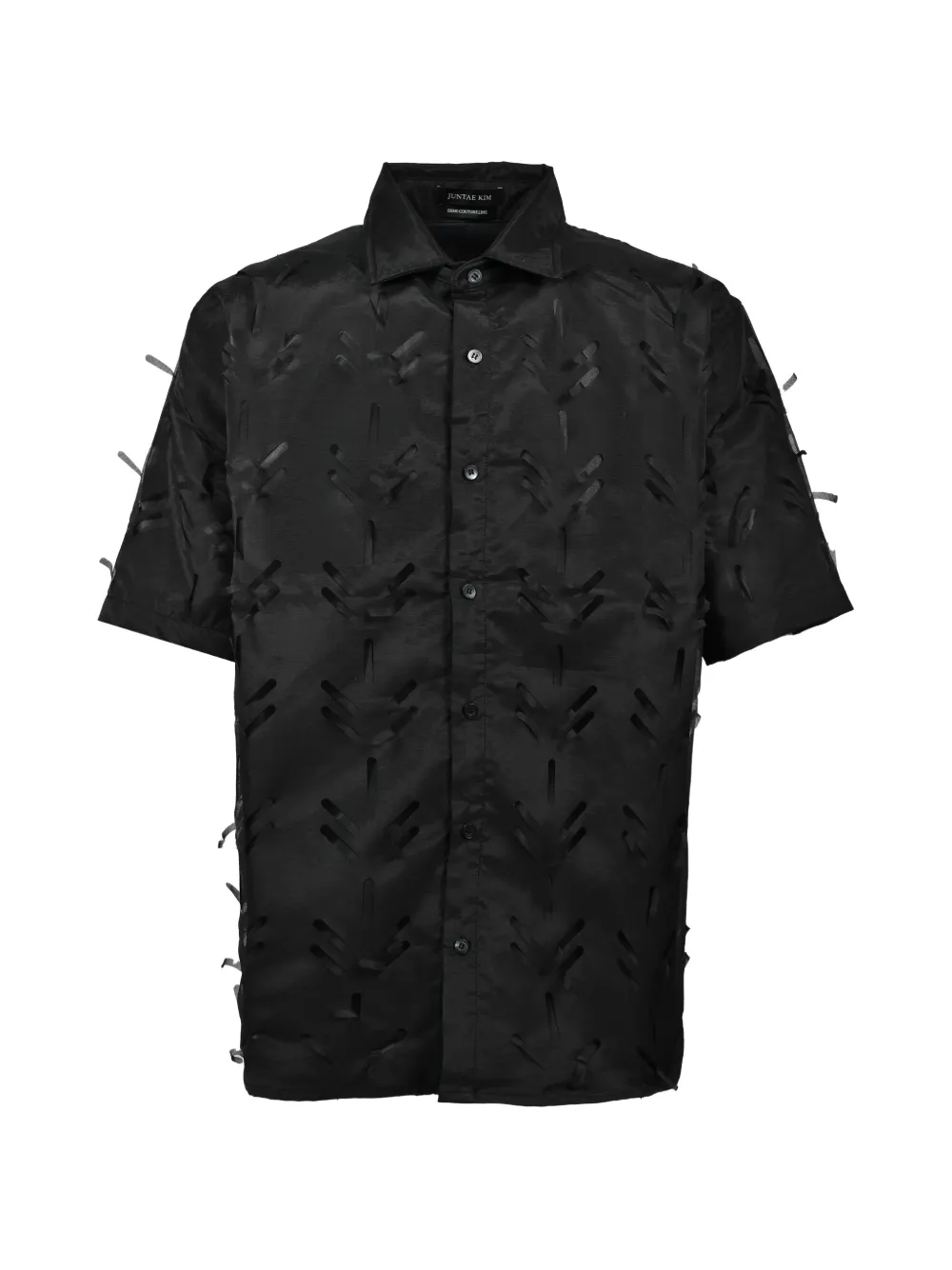 JUNTAE KIM layered laser-cut shirt - Nero