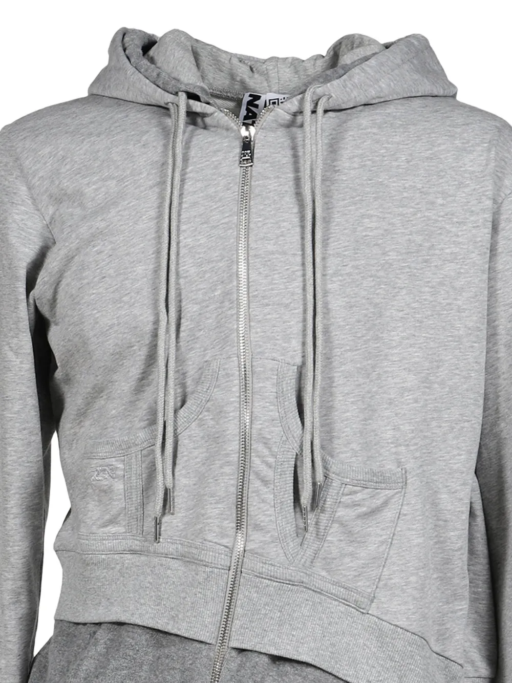 Natasha Zinko Asymmetrische gelaagde hoodie Grijs