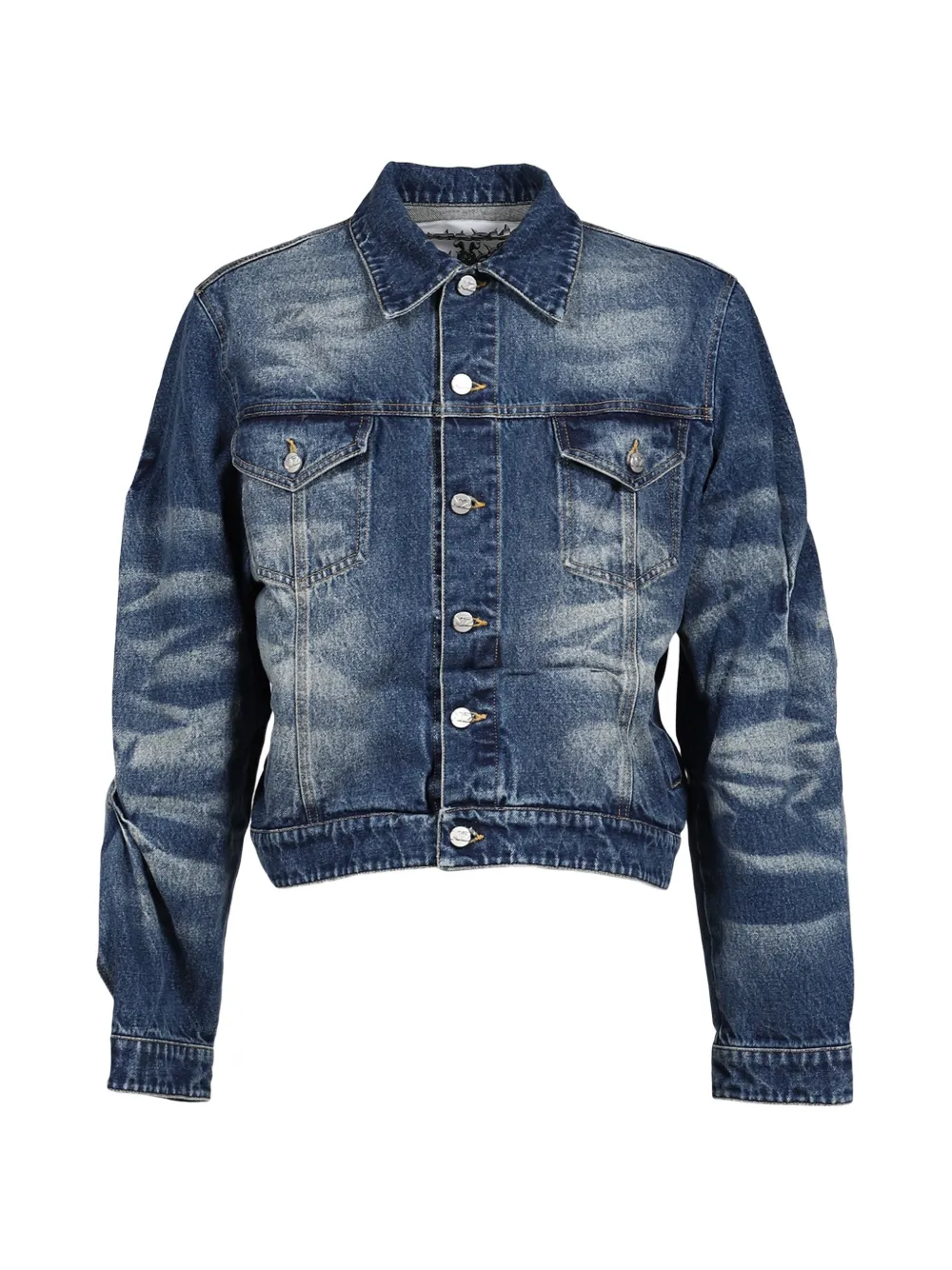 Natasha Zinko treated cropped denim jacket - Blau