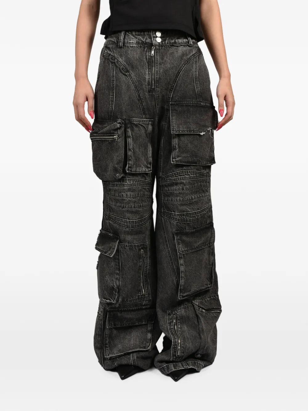 Natasha Zinko Jeans met wijde pijpen Zwart