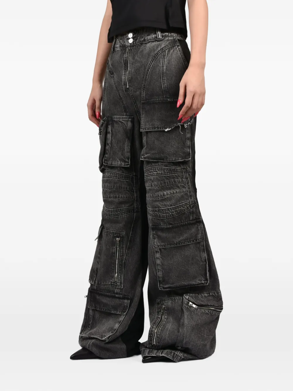 Natasha Zinko Jeans met wijde pijpen Zwart