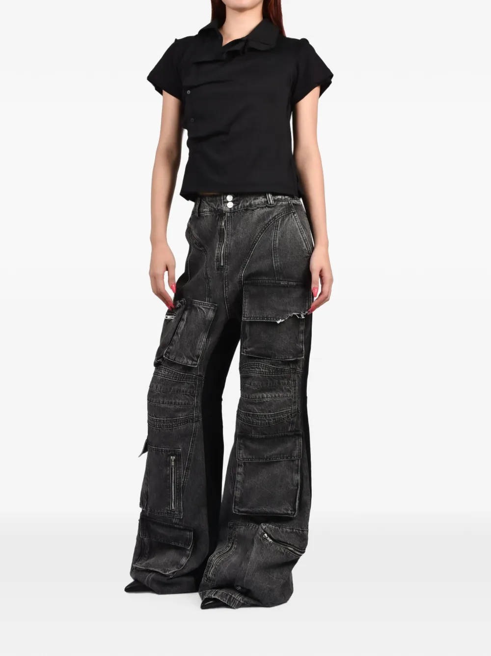 Natasha Zinko Jeans met wijde pijpen Zwart