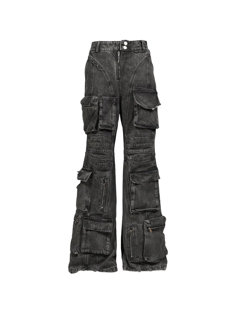 Natasha Zinko Jeans a gamba ampia con tasche - Nero