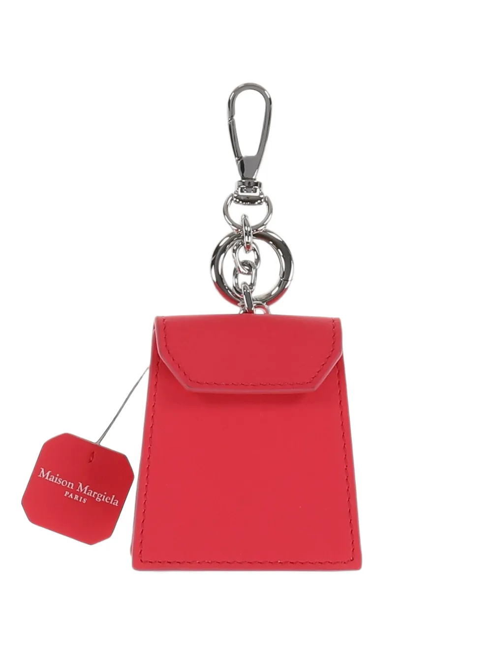 Maison Margiela Four Stitch leather bag charm - Rosso