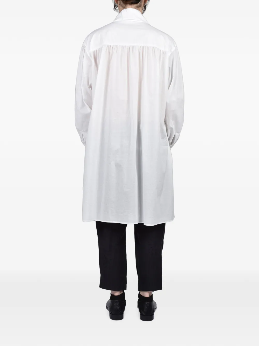 Yohji Yamamoto Gesmockte overhemd met franje Wit