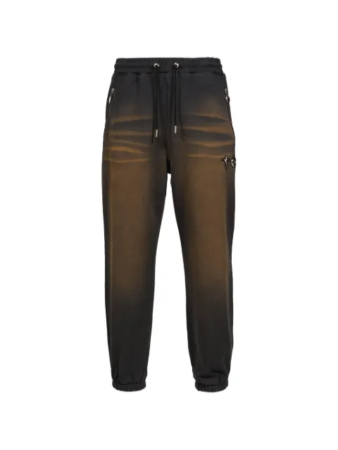 THUG CLUB washed logo-plate track pants