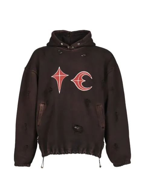 THUG CLUB sudadera con capucha y efecto envejecido