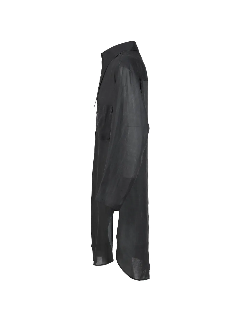 Yohji Yamamoto asymmetric-collar long shirt - Nero