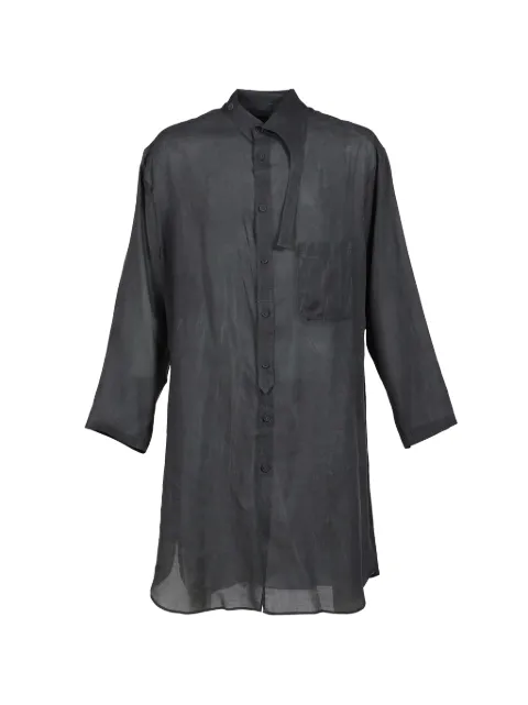 Yohji Yamamoto asymmetric-collar long shirt