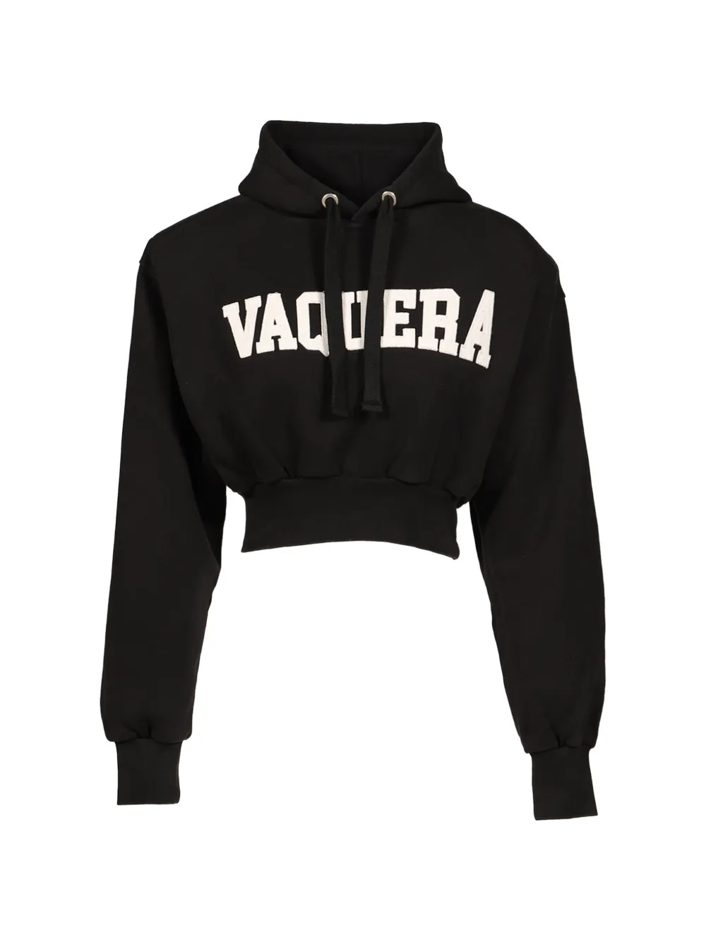 Vaquera logo-print shoulder-pad hoodie - Schwarz