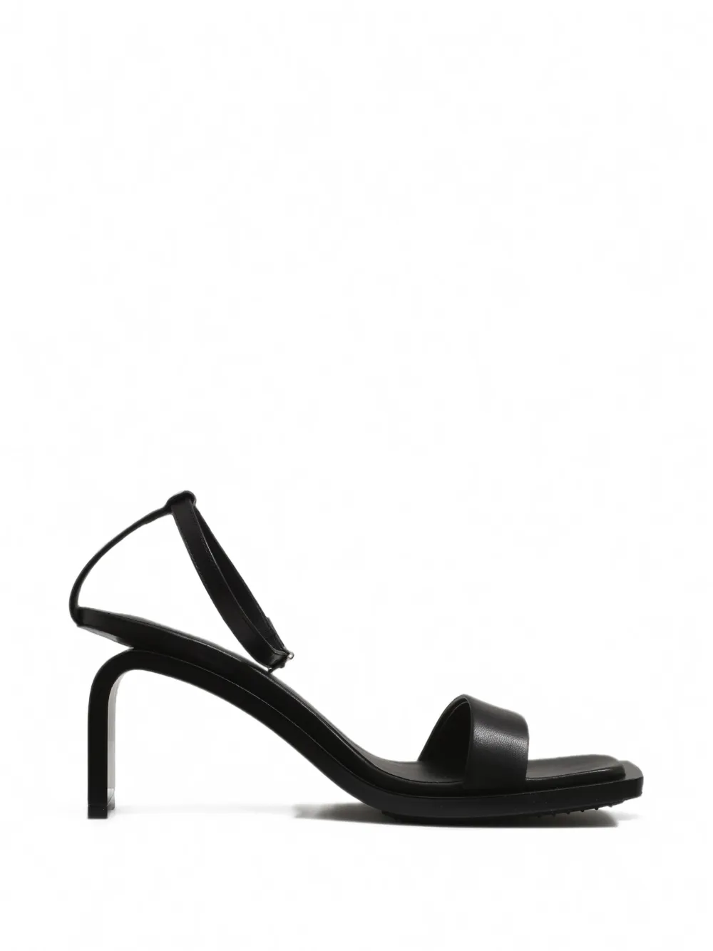 Courrèges Stream leather heeled sandals Zwart