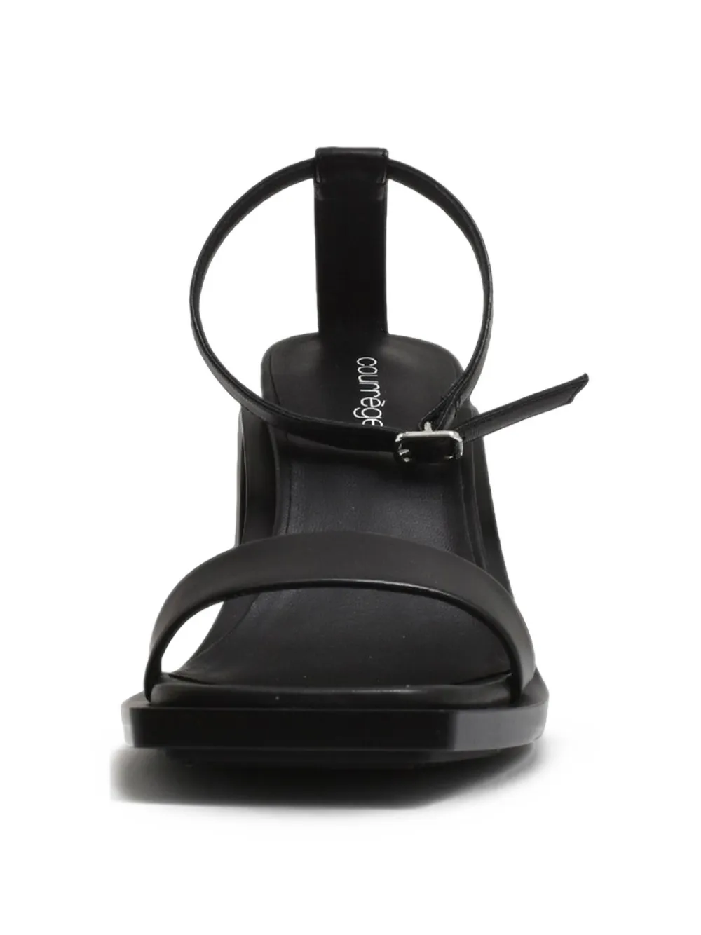 Courrèges Stream leather heeled sandals Zwart