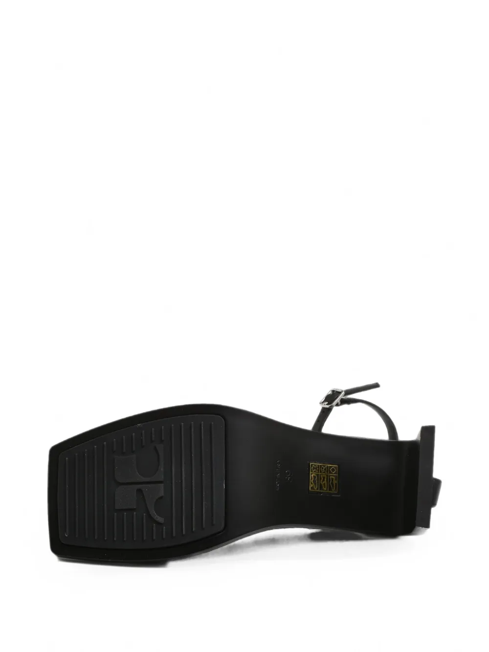 Courrèges Stream leather heeled sandals Zwart