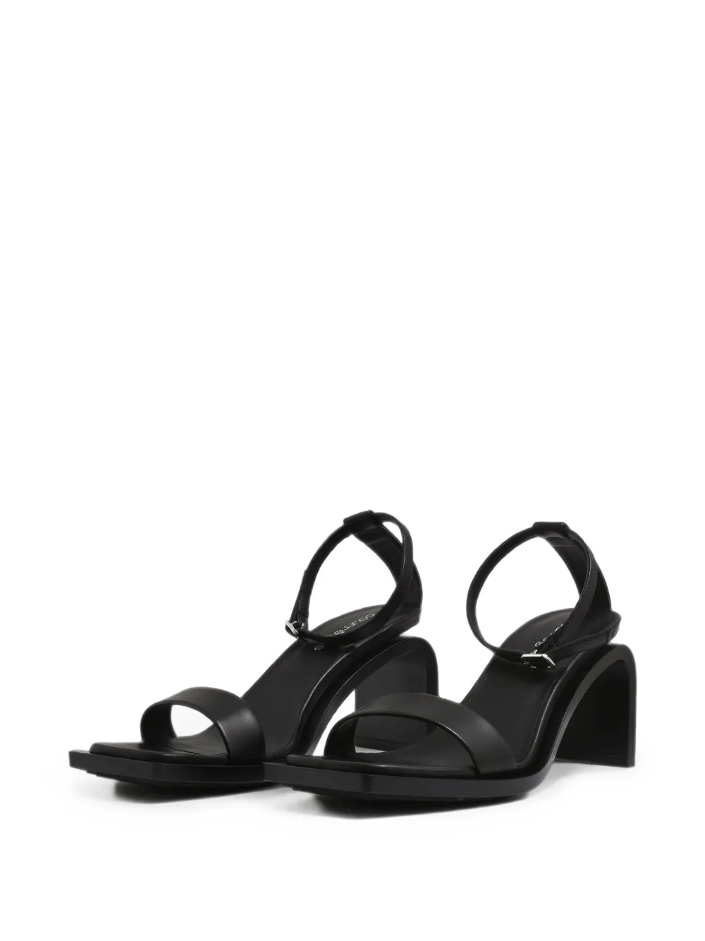 Courrèges Stream leather heeled sandals Zwart