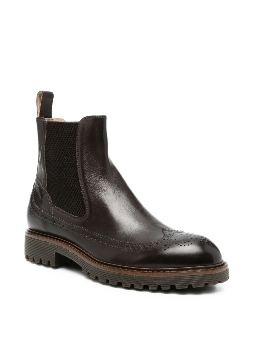 Eleventy brogue leather Chelsea boots Bruin