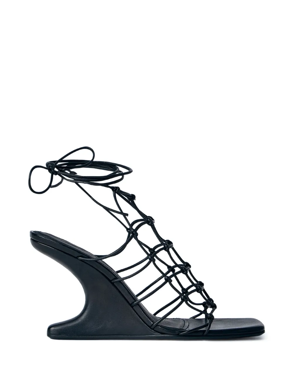 Rick Owens Web Cantilever caged sculpted wedge sandals - Nero