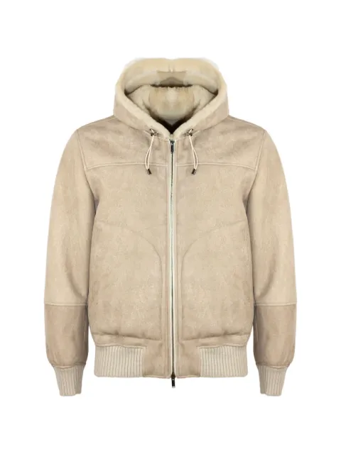 VOLFAGLI suede hooded jacket
