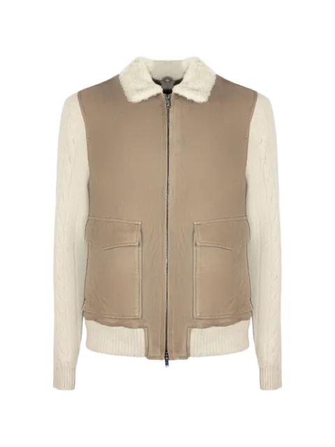 VOLFAGLI Arena cable-knit suede jacket