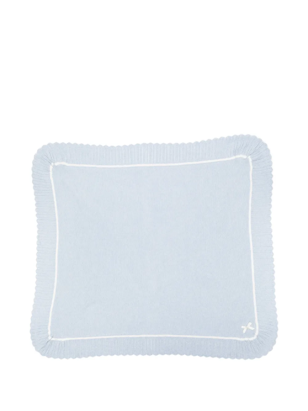 Paz Rodriguez bow-detail knitted blanket - Blu