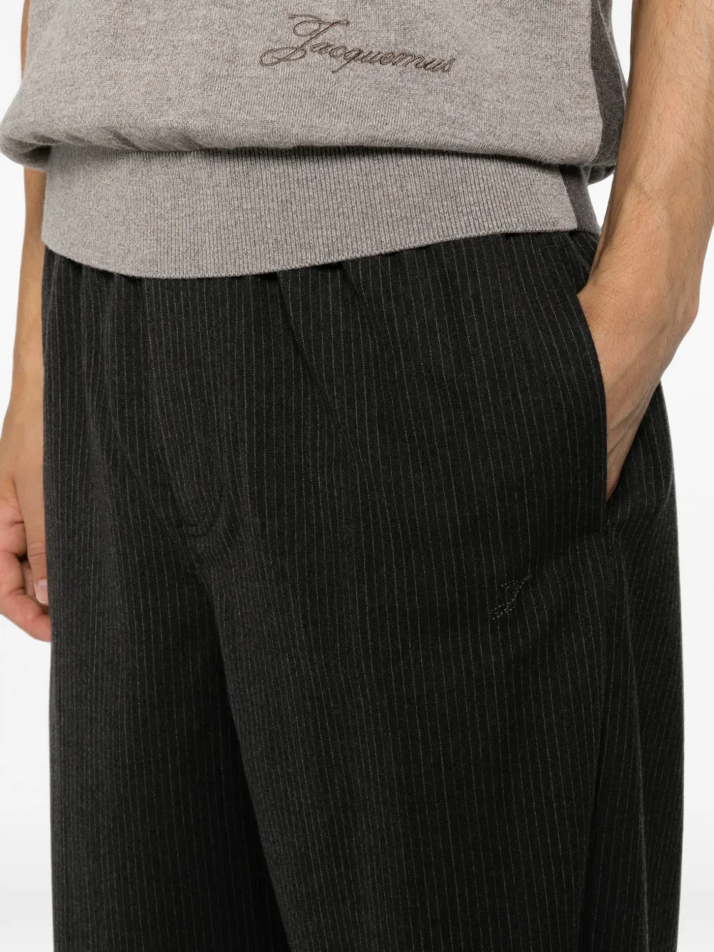 Jacquemus Miami broek met krijtstreep Grijs