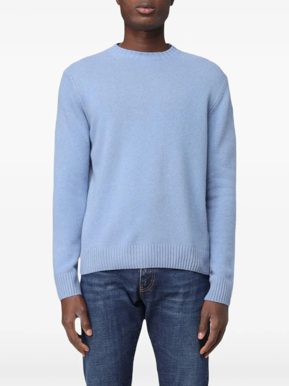 XC crew-neck ribbed-trim sweater